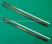 Бильярдный кий ручной работы М.В. черный граб / желтый граб / кевазинго / граб