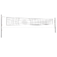 Сетка для пляжного волейбола безузловая 8.5х1м, лента, трос, яч.100х100мм, 2.8мм