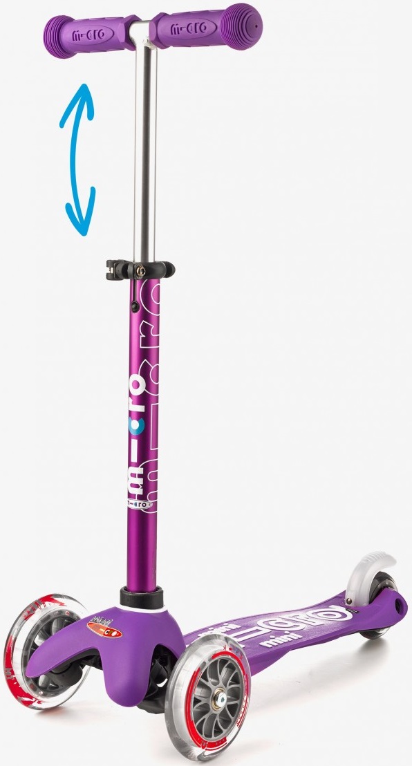 Регулировка высоты рукояти в самокате Mini Micro Deluxe Регулировка высоты рукояти в самокате Mini Micro Deluxe