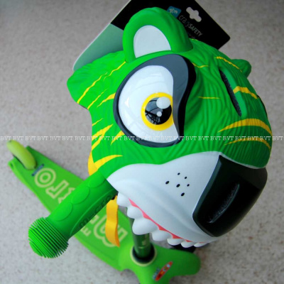 Детский защитный шлем Crazy Safety Green Tiger
