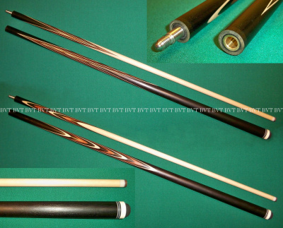 Бильярдный кий ручной работы М.В. черный граб / кевазинго / граб